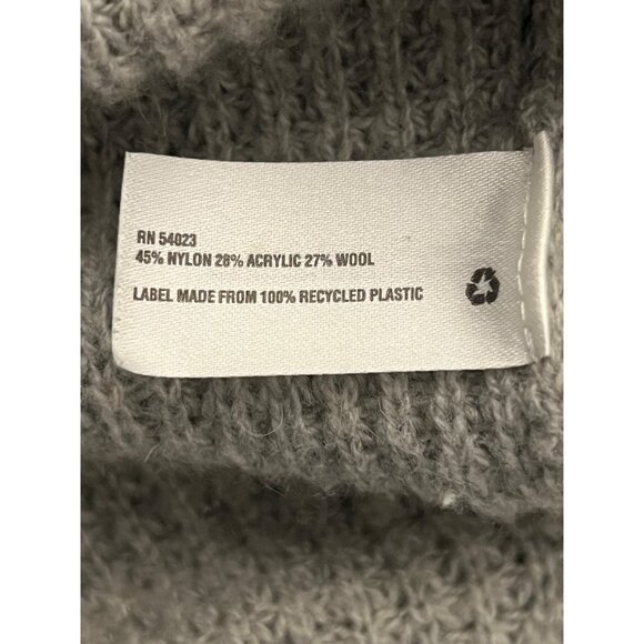 Gap Women's Grey Sweater Minimalist Medium Wool Blend Waffle Knit Crew Neck Warm - Picture 13 of 16